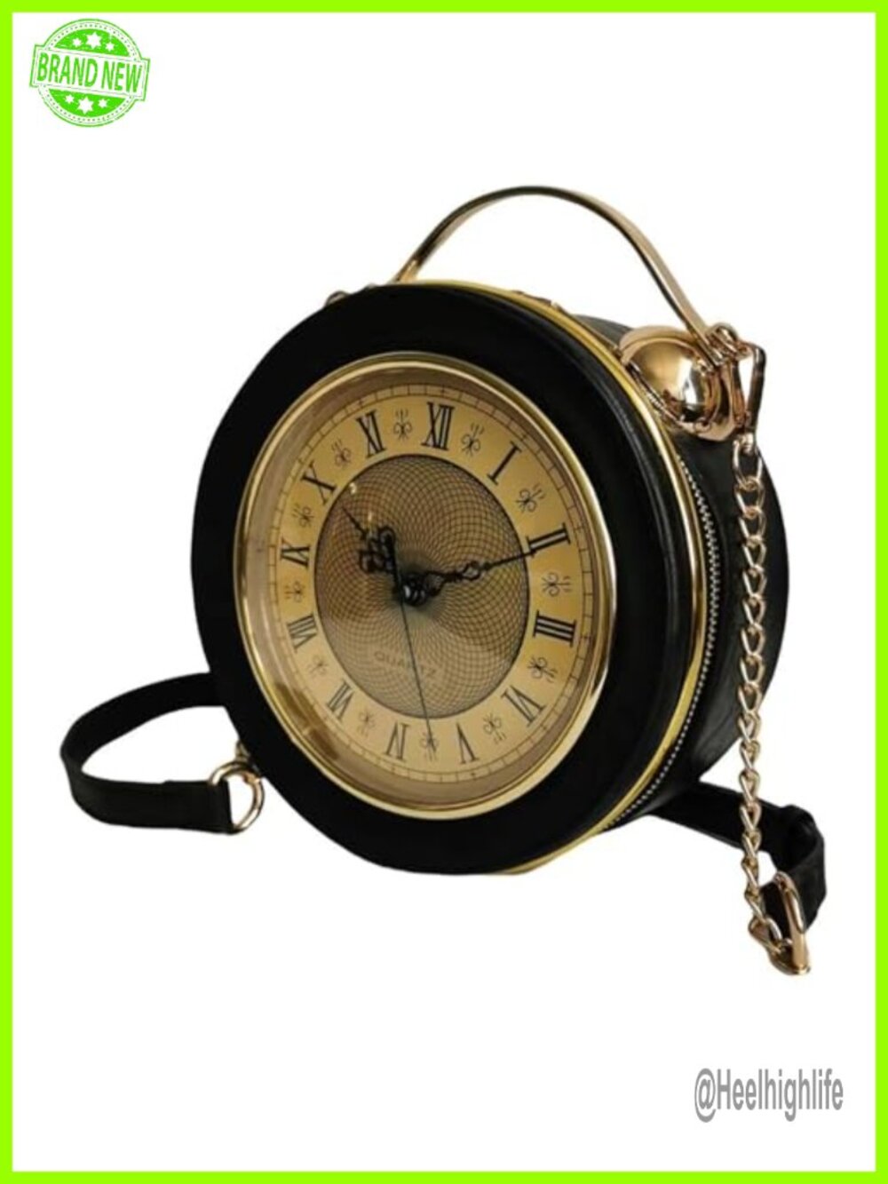 Novelty Clock Purse Convertible Crossbody Shoulder Handbag